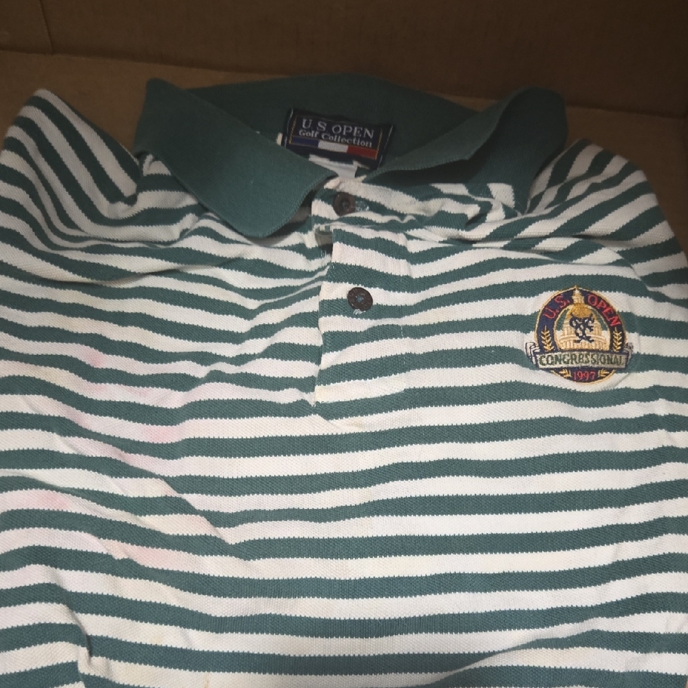 U.S. Open Green Striped Polo Shirt